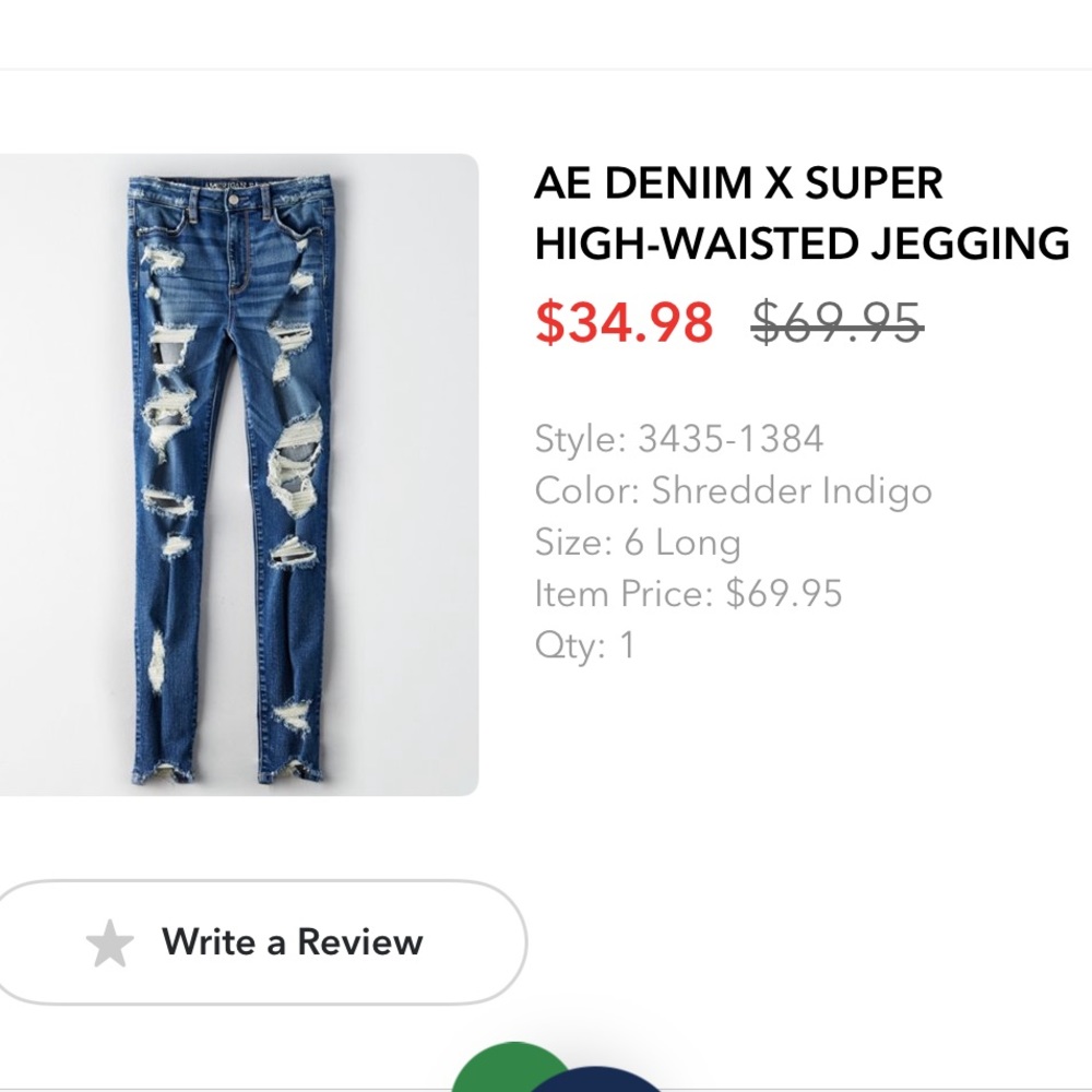 American Eagle Stretch Jegging 6 long